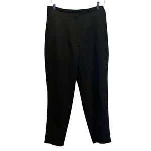 Zara Women’s Cropped Trousers Slacks Pants Size Large NotchBack Black
